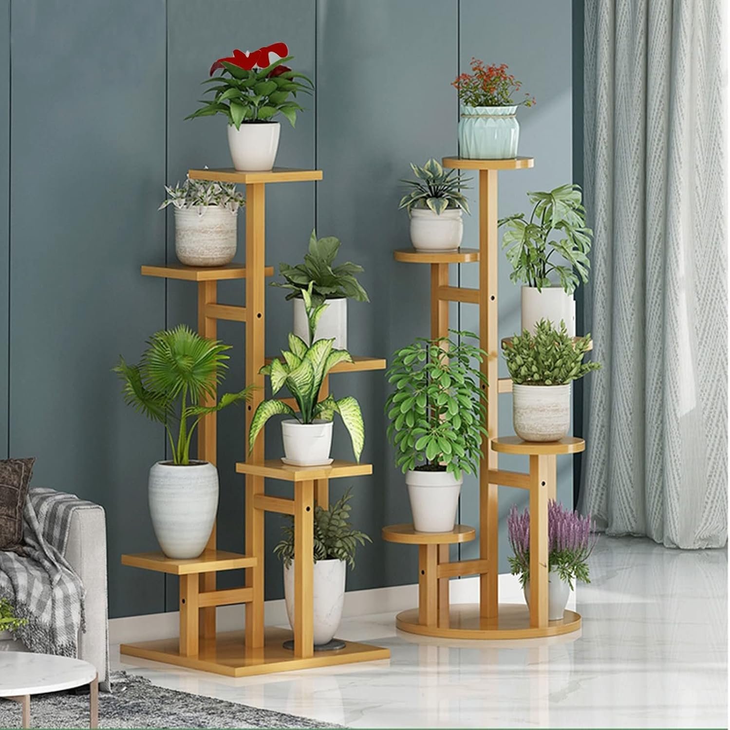5 tier wooden flower plant stand for living room, office, balcony 5 tier wooden flower plant stand for living room, office, balcony