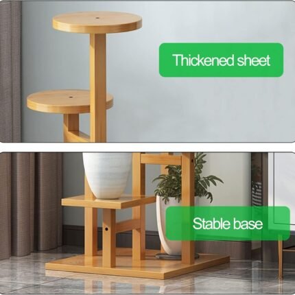 5 tier wooden flower plant stand for living room, office, balcony