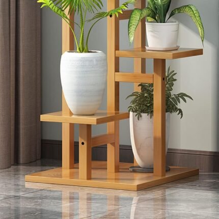 5 tier wooden flower plant stand for living room, office, balcony