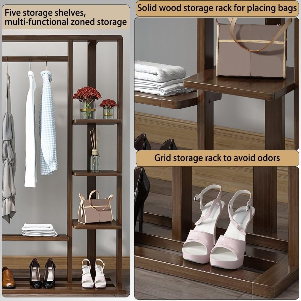5. wooden clothes rack with 5 shelves storage rack 5. wooden clothes rack with 5 shelves storage rack