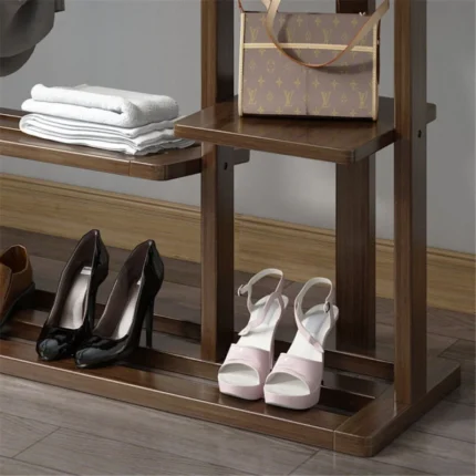 6. wooden clothes rack with 5 shelves storage rack
