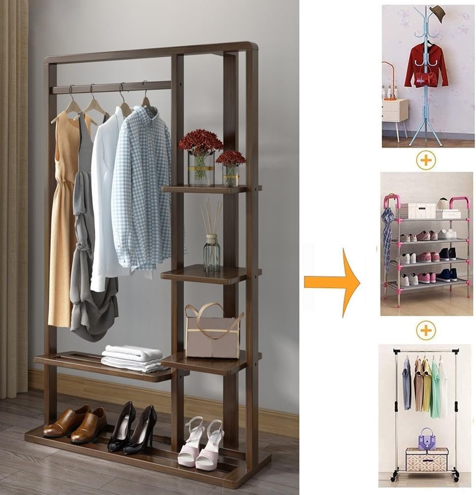 8. wooden clothes rack with 5 shelves storage rack 8. wooden clothes rack with 5 shelves storage rack
