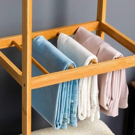 wooden multi purpose alna with storage shelves 7